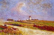 unknow artist Countryside with Windmill, near Batz France oil painting artist